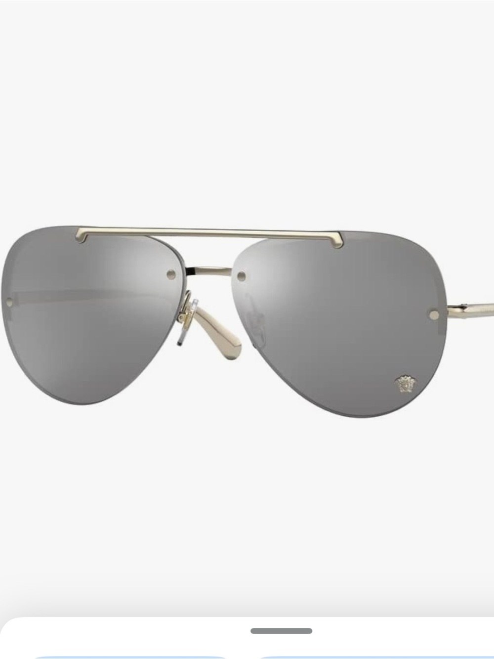 Versace Gray Lens Gold Frame Aviator Sunglasses